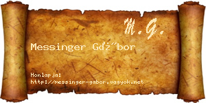 Messinger Gábor névjegykártya
